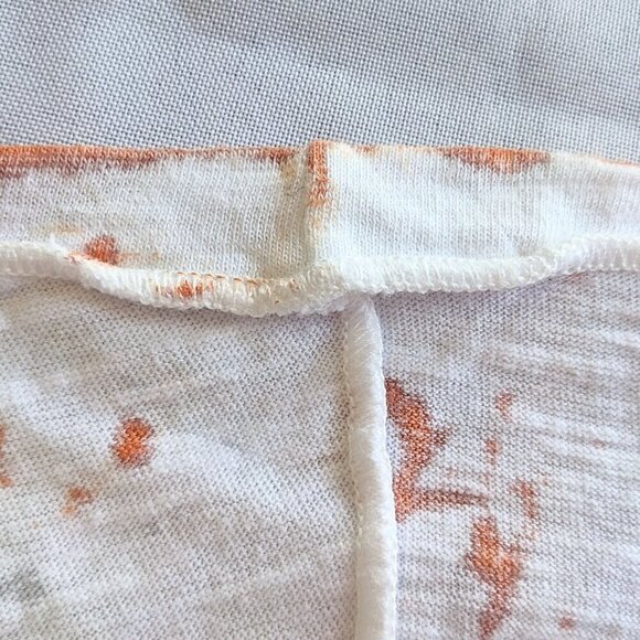 GILDA MIDANI Orange Cream & Gray Splatter Tie Dye 100% Cotton SS Maxi Dress Sz M - Picture 5 of 7